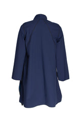 Uneven Hem Coat - Indigo 4659