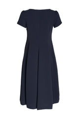 Short Sleeve Bell Panel Dress - Dark Navy 8617