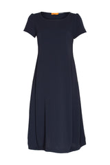 Short Sleeve Bell Panel Dress - Dark Navy 8617