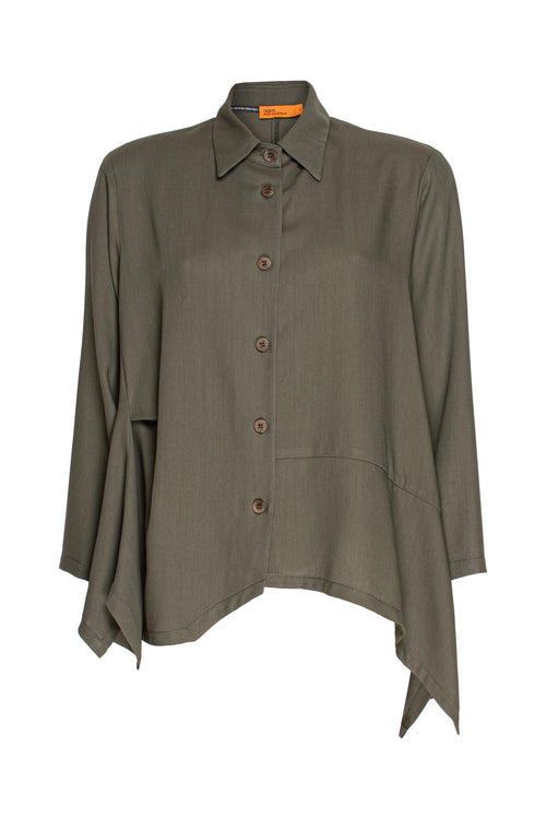 Asymmetric Angle Shirt - Olive 5936