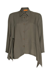 Asymmetric Angle Shirt - Olive 5936