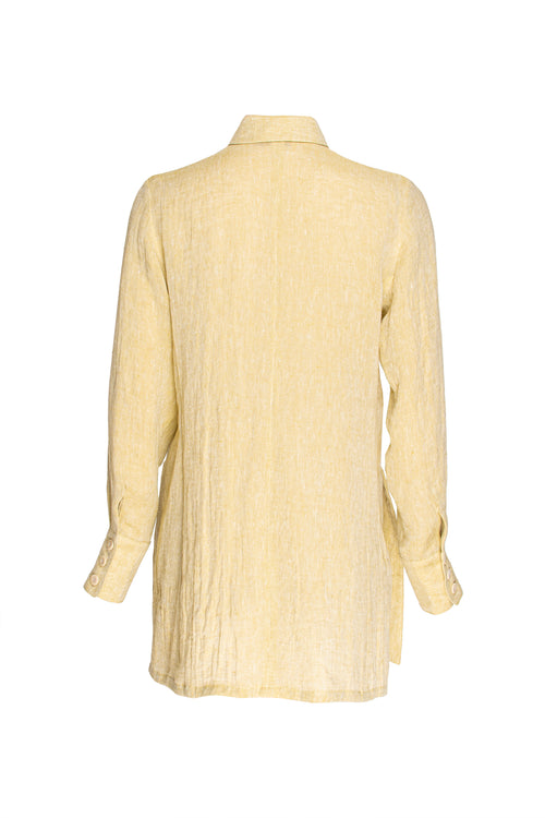 4 Button Shirt - Lemon Linen 3341