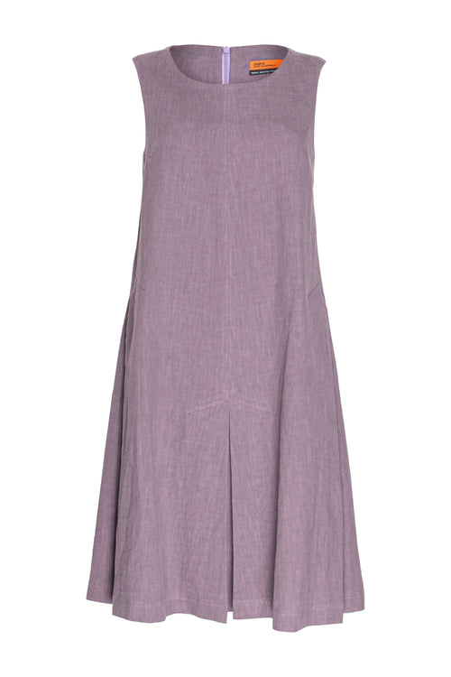 Pleated Hem Dress - Grape Linen 3383