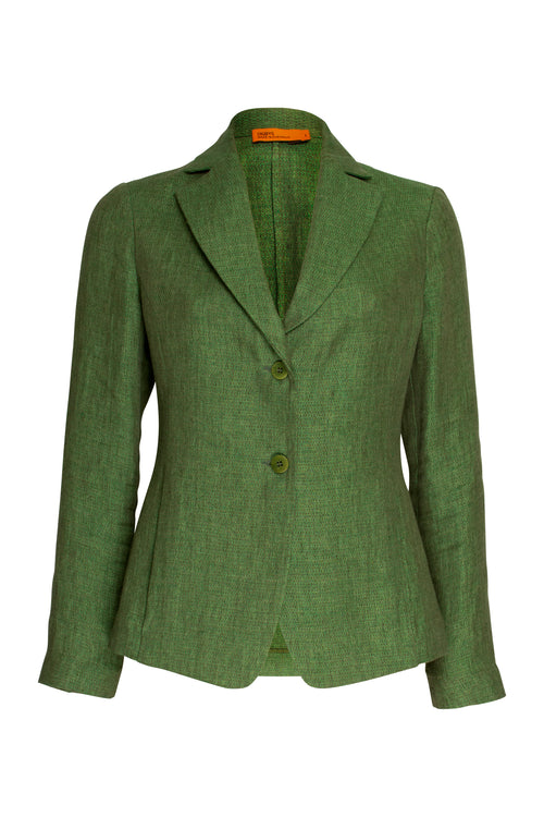 High Revere Collar Jacket - Grass Linen 7827