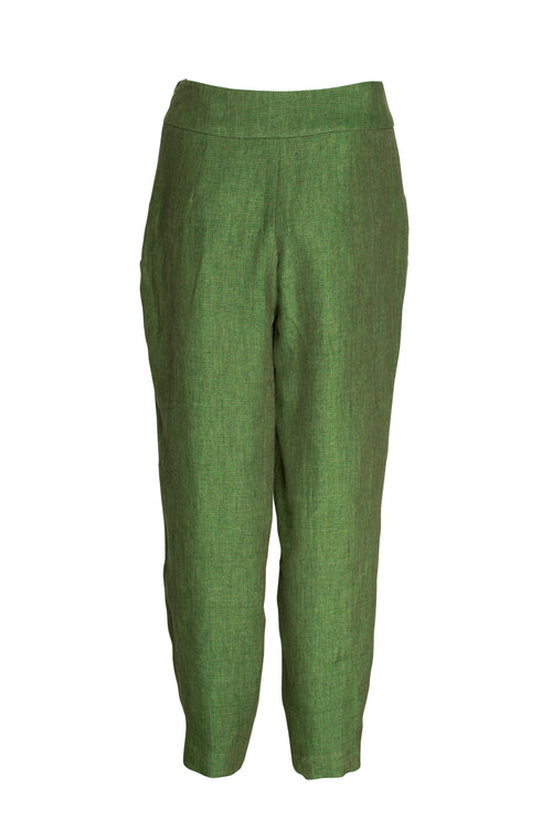 Yoke Pleat Pant - Grass Linen 7825