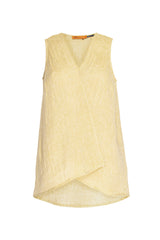 Linen V Neck Singlet - Lemon 9749