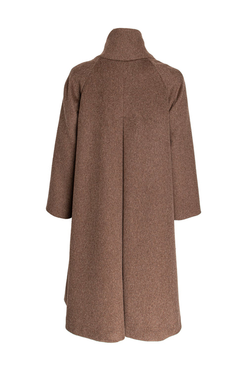 Drop Collar Long Coat - Mocha 4670