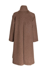 Drop Collar Long Coat - Mocha 4670