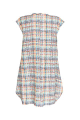 Tucked Hem Tunic - Multi Check Linen 3425