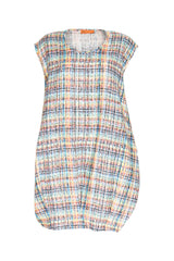 Tucked Hem Tunic - Multi Check Linen 3425