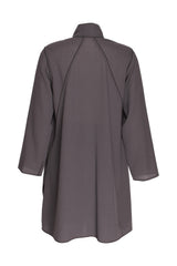 Uneven Hem Coat - Mocha Wool 3445