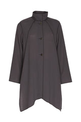 Uneven Hem Coat - Mocha Wool 3445