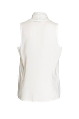 Shawl Collar Tank Top - White Viscoes 3441