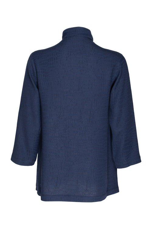 Drop Hem Shirt - Navy Texture 3452