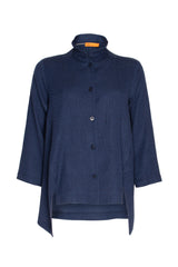 Drop Hem Shirt - Navy Texture 3452