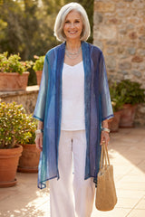 Ocean Side Drape Long Duster 3388