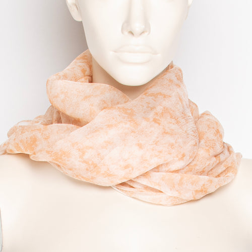 Apricot Floral Silk Scarf F034