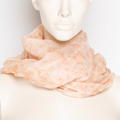 Apricot Floral Silk Scarf F034