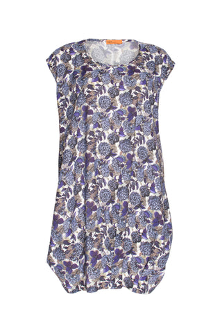 Short Sleeve Panel Hem Dress - Diamonds Print Jersey 8639