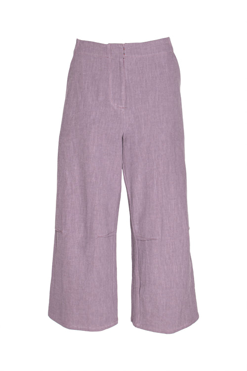 Elastic Waist 3/4 Pant - Grape Linen 3379