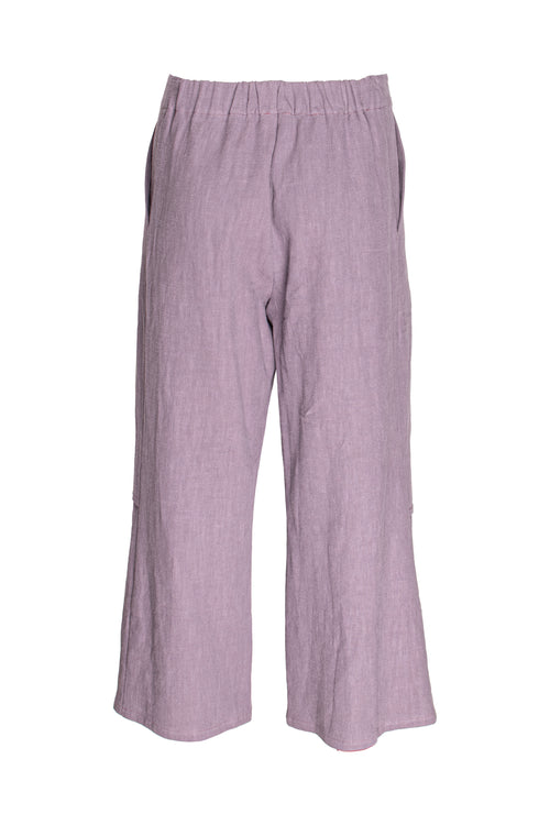 Elastic Waist 3/4 Pant - Grape Linen 3379