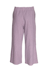Elastic Waist 3/4 Pant - Grape Linen 3379