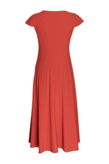 Multi Seam Cap Sleeve Dress - Paprika 8633