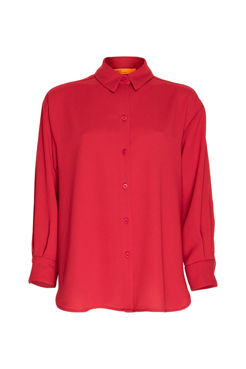 Drop Shoulder Long Sleeve Shirt - Cherry 4641