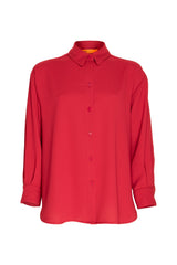 Drop Shoulder Long Sleeve Shirt - Cherry 4641