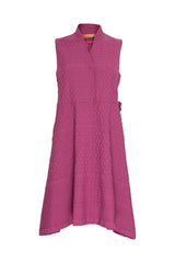 Back Drawstring Tunic - Raspberry Jacquard 7814