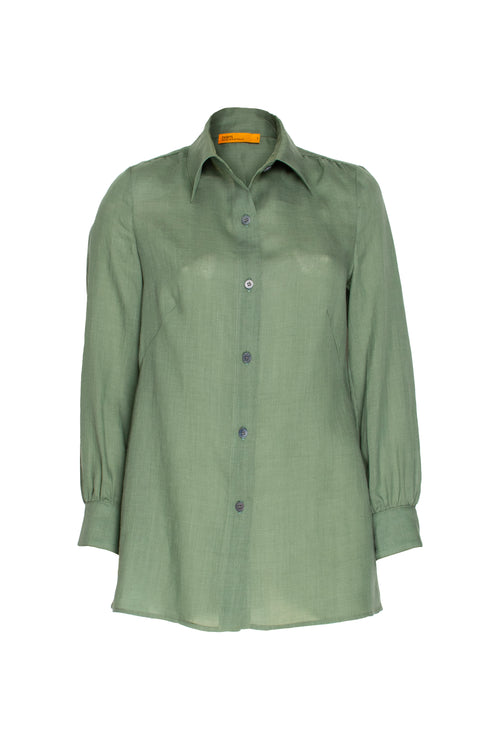 Gathered Yoke Shirt - Sage 3363