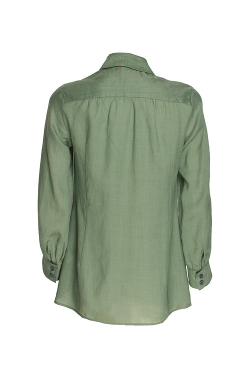 Gathered Yoke Shirt - Sage 3363