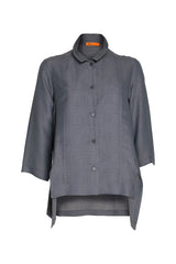 Drop Hem Shirt - Charcoal Viscoes/Silk 4614