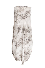 Asymmetric Panel Singlet Dress - Light Marble Print Cotton 3415