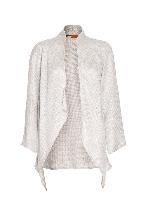 Draped Jacket - Silver Linen 3319