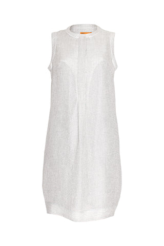 Pleated Hem Dress - Teal Linen 7841