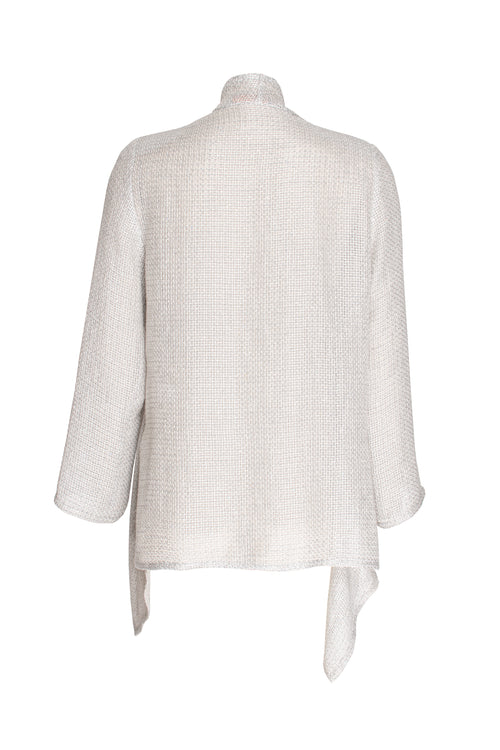 Draped Jacket - Silver Linen 3319