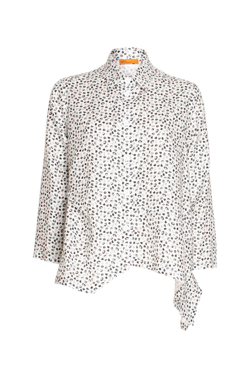 Asymmetric Angle Shirt - Charcoal Dots 3408
