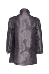 Drop Hem Shirt - Gunmetal Viscoes/Silk 3450