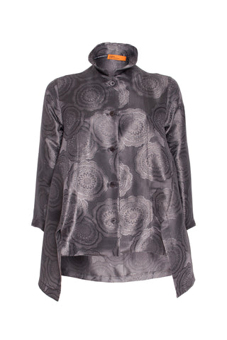 Uneven Hem Coat - Black Tria-cetate 3448