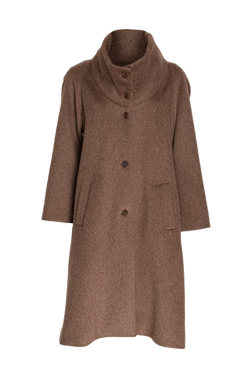 Drop Collar Long Coat - Mocha 4670