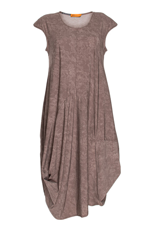 Draped Cap Sleeve Dress - Taupe Jersey 3326
