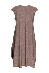 Draped Cap Sleeve Dress - Taupe Jersey 3326
