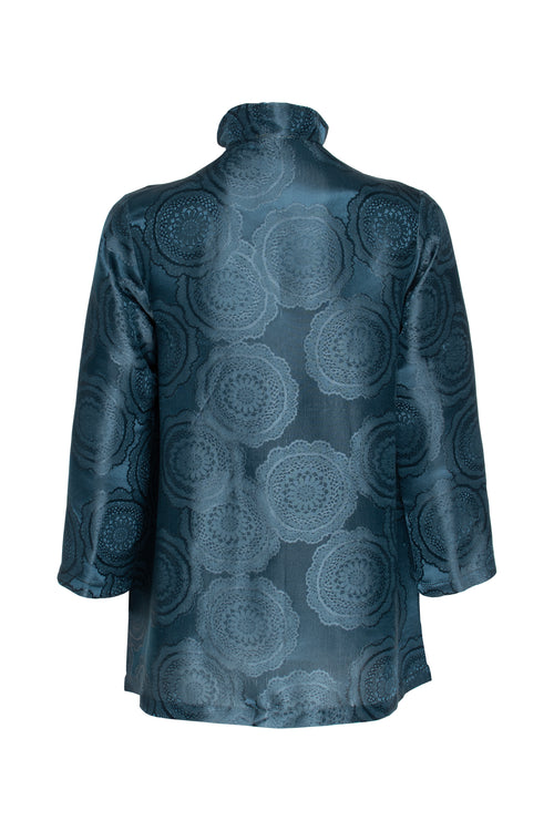 Drop Hem Shirt - Teal Viscoes/Silk 3449