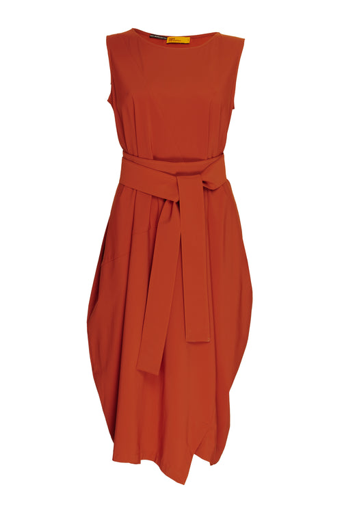 Asymmetric Panel Singlet Dress - Paprika Jersey 6070