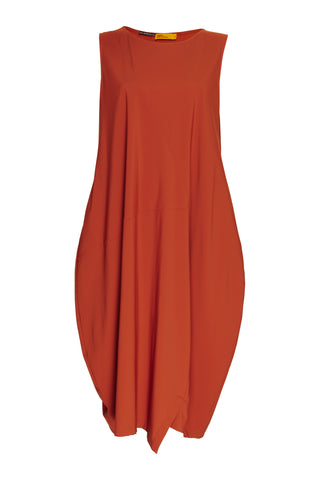 3/4 Sleeve Swing Dress - Rust Geometric Print 6035