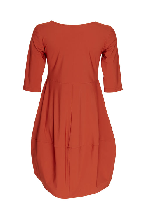 Short Sleeve Panel Hem Dress - Paprika Jersey 6084