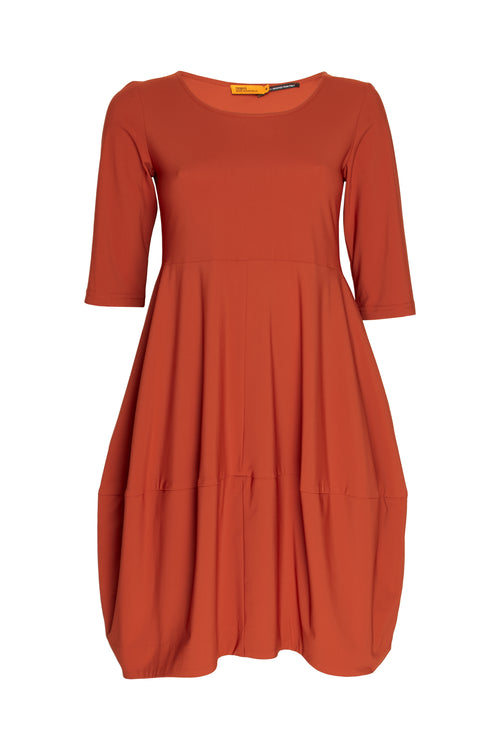 Short Sleeve Panel Hem Dress - Paprika Jersey 6084