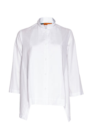 Drop Hem Shirt - White Linen 3351