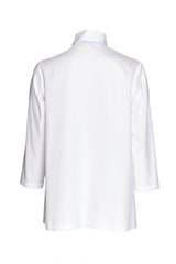 Drop Hem Shirt - White Cotton 3352